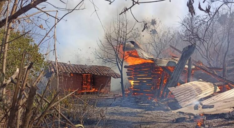 Incendios forestales provocados arrasan con 17 viviendas en la Mixteca de Oaxaca