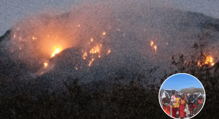 Comunidad de Oaxaca exige ayuda para combatir incendio forestal; bloquean carretera en el Istmo