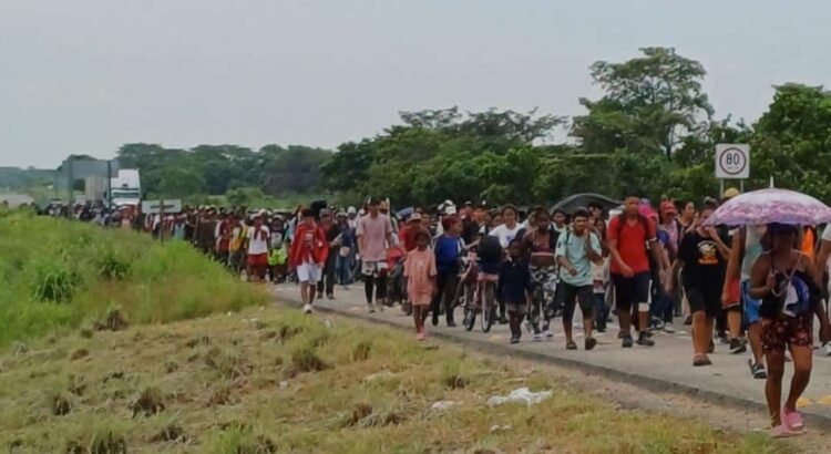 Ingresa nueva caravana de personas migrantes a territorio oaxaqueño Ingresa nueva caravana de personas migrantes a territorio oaxaqueño